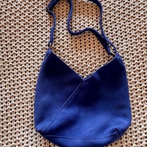Portland Leather Small Naomi Bag in Joni Blue Genuine Suede NWOT
